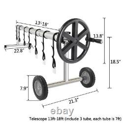 18 FT Swimming Pool Cover Reel Inground Solar Barrow Style + 18x36FT Solar Cover