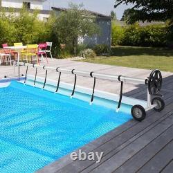 18 Feet Inground Swimming Pool Solar Cover Reel Set Aluminum Black