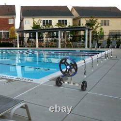 18 Feet Silver & Blue Reel Inground Swimming Pool Cover Blanket Reel Roller New