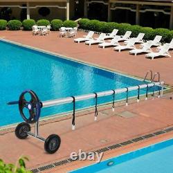 18 Ft Silver & Blue Aluminum Inground Solar Cover Swimming Pool Cover Reel New