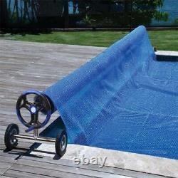 18 Ft Silver & Blue Aluminum Inground Solar Cover Swimming Pool Cover Reel New