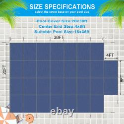 18' x 36' Inground Swimming Pool Safety Cover with4'x8' Center End Step & Hardware
