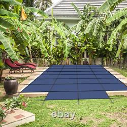 18' x 36' Inground Swimming Pool Safety Cover with4'x8' Center End Step & Hardware