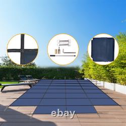 18' x 36' Inground Swimming Pool Safety Cover with4'x8' Center End Step & Hardware