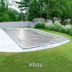 18' x 36' Rectangle In-Ground Swimming Pool Winter Cover 10 Year Silver