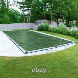 18' x 36' Rectangle In-Ground Swimming Pool Winter Cover 20 Year Meadow Green