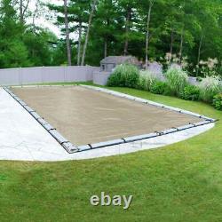 18' x 36' Rectangle In-Ground Swimming Pool Winter Cover 20 Year Tan