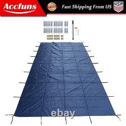 18x34 FT Pool Safety Cover Rectangular Inground Swimming Pool Cover for 16x32 FT