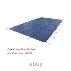 18x34 FT Pool Safety Cover Rectangular Inground Swimming Pool Cover for 16x32 FT