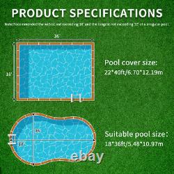 18x36ft Inground Rectangular Swimming Pool Safety Cover Winter Cover Anchor Tool