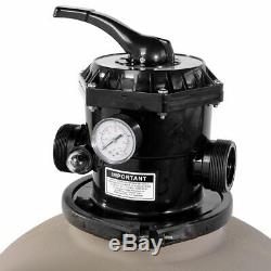 19 Swimming Pool Sand Filter with 7-Way Valve Inground Pond Fountain System