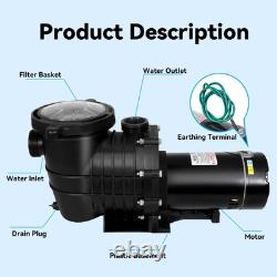 2.0 HP 6552 GPH Swimming Pool Pump InGround and Above Ground 115V 1500W Energ
