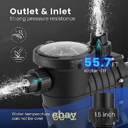 2.0 HP 6800 GPH In/Above Ground Swimming Pool Pump Dual Voltage UL CET Certified