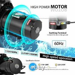 2.0 HP 6800 GPH In/Above Ground Swimming Pool Pump Dual Voltage UL CET Certified