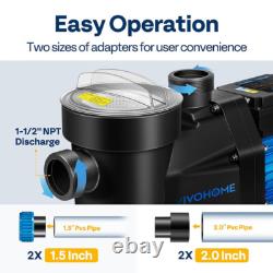 2.0 HP Self Primming Swimming Pool Pump 7140 GPH with Timer for Inground Pool