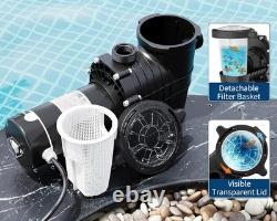 2.0 HP Swimming Pool Pump In/Above Ground with Motor Strainer Basket 115V/220V