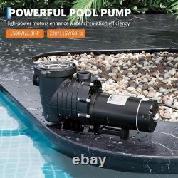 2.0 HP Swimming Pool Pump In/Above Ground with Motor Strainer Basket 115V/220V