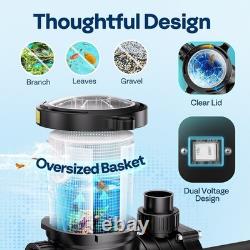 2.0HP Pool Pump 6800GPH Self-Priming 115V/230V for Above Ground & Inground Pools