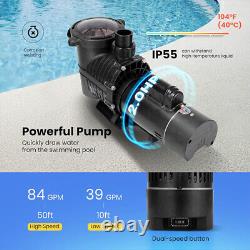 2.0HP Self Primming In-Ground Swimming Pool Pump 2-Speed 230V with Strainer Basket