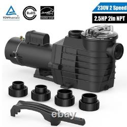 2 1/2HP 2 Speed Inground Swimming Spa Pool Pump 9000/4140 GPH Motor 2 NPT 230V