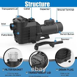 2 1/2HP Dual Speed Inground Swimming Spa Pool Pump 4140/9000GPH 2 Thread NPT