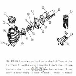 2 1/2HP Dual Speed Inground Swimming Spa Pool Pump 4140/9000GPH 2 Thread NPT