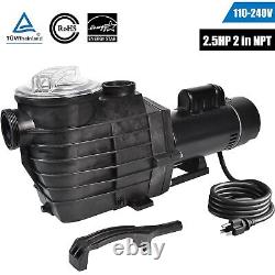 2 1/2HP Swimming Pool Pump Inground 98FT Hmax 9000GPH 2'' NPT 110-240V Hayward