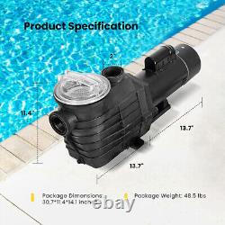 2.5 HP Self Primming Dual Voltage in/Above Ground Swimming Pool Pump with Strainer