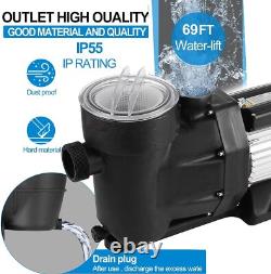 2.5HP 110V Swimming Pool Pump In/Above Ground with Motor Strainer Filter Basket