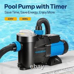 2.5HP Self-Priming Pool Pump & Timer Swimming Pool Above Ground Inground 8880GPH