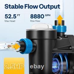 2.5HP Self-Priming Pool Pump & Timer Swimming Pool Above Ground Inground 8880GPH