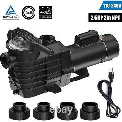 2.5HP Swimming Pool Pump Inground 98ft Hmax 9000GPH 2'' NPT 110-240V For Hayward