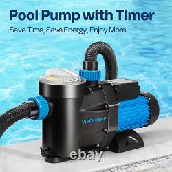 2.5HP Swimming Pool Pump Self Primming 8880 GPH withTimer for in/Above Ground Pool