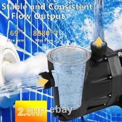 2.5HP Swimming Pool Pump for In/Above Ground Pool w Motor Strainer Filter Basket