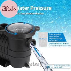 2 HP Pool Pump 6800 GPH Self Priming In/Above Ground Swimming Pool Pump 110V/220