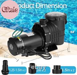 2 HP Pool Pump 6800 GPH Self Priming In/Above Ground Swimming Pool Pump 110V/220