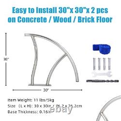 2 Pack 30x30 Inground Swimming Pool Handrail Stainless Steel Pool Grab Rails