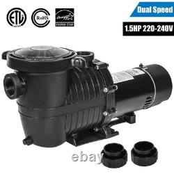 2 Speed 1 1/2HP Above/Inground Swimming Pool Pump Motor 90/42GPM 69FT Hmax 230V