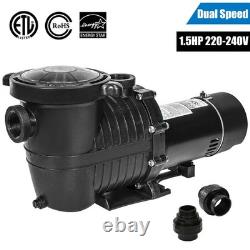 2 Speed 1 1/2HP Above/Inground Swimming Pool Pump Motor 90/42GPM 69FT Hmax 230V