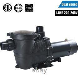 2 Speed 1 1/2HP Above/Inground Swimming Pool Pump Motor 90/42GPM 69FT Hmax 230V