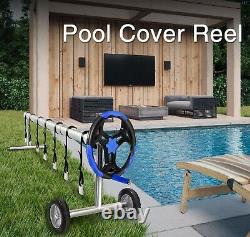 20 Feet Pool Solar Cover Inground Swimming Pool Cover Blanket Reel Roller New US