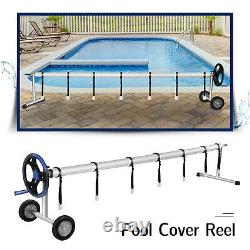 20 Feet Pool Solar Cover Inground Swimming Pool Cover Blanket Reel Roller New US