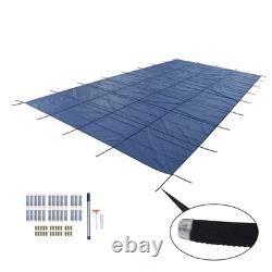 20' x 38' Inground Pool Safety Cover Winter Pool Cover For 18 x 36 ft Blue Mesh