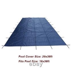 20' x 38' Inground Pool Safety Cover Winter Pool Cover For 18 x 36 ft Blue Mesh