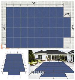 20' x 40' Inground Swimming Pool Safety Cover with4'x8' Center End Step & Hardware