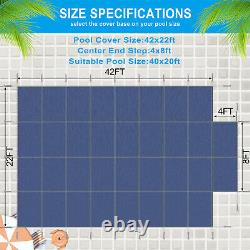 20' x 40' Inground Swimming Pool Safety Cover with4'x8' Center End Step & Hardware