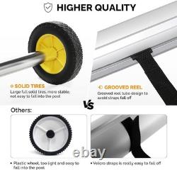 21 Ft Aluminum Pool Cover Reel Set for Inground Swimming Pool Yellow