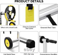 21 Ft Aluminum Pool Cover Reel Set for Inground Swimming Pool Yellow
