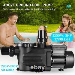 220V 3HP Inground Swimming Pool pump motor Strainer 10038GPH bomba de piscina