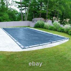 25' x 50' Rectangle In-Ground Swimming Pool Winter Cover 10 Year Imperial Blue